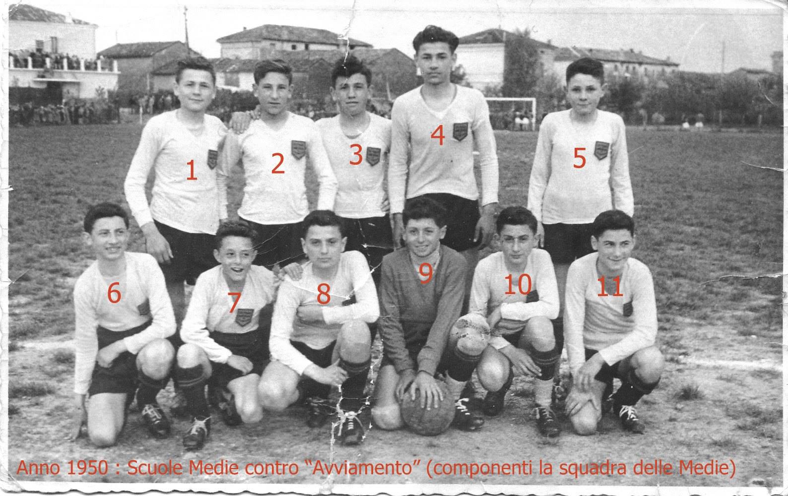 Le scuole medie contro l'Avviamento anno 1950 (calcio)